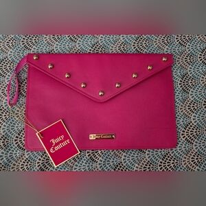 Juicy Couture Hot Pink Studded Envelope Clutch! Brand- New!
